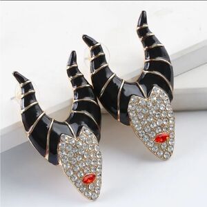 Maleficent Disney Rhinestone Halloween Earrings